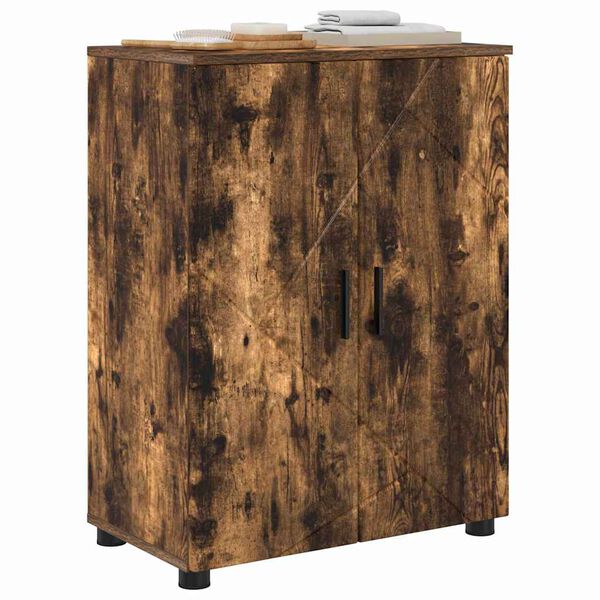 vidaXL Badkamer Kast met opslag Gerookt eiken 60 x 35 x 80 cm