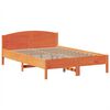 vidaXL Bed met boekenkast zonder matras grenenhout wasbruin 140x190 cm