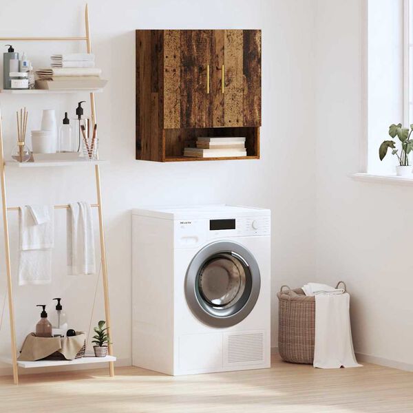 vidaXL Wandkast Wandgemonteerd Oud hout 60 x 31 x 70 cm Bewerkt hout