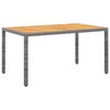 vidaXL Tuintafel 150x90x75 cm acaciahout en poly rattan grijs