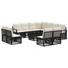 vidaXL Tuinbankenset 12 pcs Zwart poly rattan