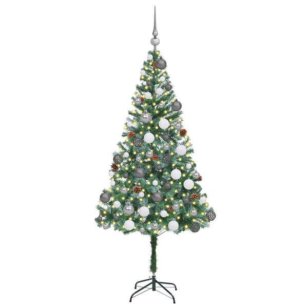 vidaXL Kunstkerstboom met 300 LED Groen 180 cm PVC en Staal