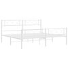 vidaXL Bedframe met hoofd- en voeteneinde metaal wit 193x203 cm