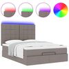 vidaXL Ottoman bed met matras en LED's 140x200cm stof taupe