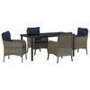 vidaXL Tuin eettafelset 5 st Grijs poly rattan