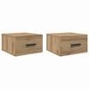 vidaXL Nachtkastje 2 st 35 x 35 x 20 cm Bewerkt hout Artisan Eiken