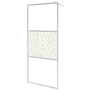 vidaXL Douchewanden zilver 90 x 195 cm Glas en Aluminium