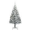 vidaXL Kunstkerstboom met 300 LED Wit 180 cm PVC en Staal en Kunststof
