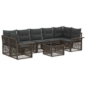 vidaXL Tuinbankenset 8 st Grijs poly rattan