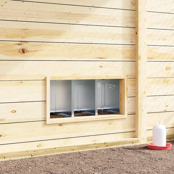 vidaXL Kippennestkast 3 compartimenten met poten gegalvaniseerd staal