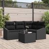 vidaXL Bankstel met kussen 5 pcs Zwart poly rattan