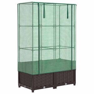 vidaXL Plantenbak verhoogd met kashoes 80x40x138 cm rattanlook