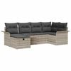 vidaXL Tuinbankenset 6 st Lichtgrijs 55 x 55 x 37 cm poly rattan
