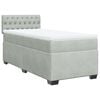vidaXL Boxspring met matras fluweel lichtgrijs 100x200 cm