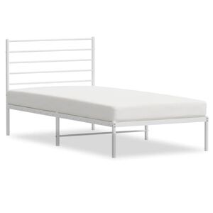 vidaXL Bedframe met hoofdbord metaal wit 100x200 cm