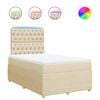 vidaXL Boxspring met matras stof cr&egrave;mekleurig 120x190 cm
