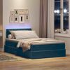 vidaXL Opbergbed met LED met matras met LED Blauw 120 x 190 cm Fluweel