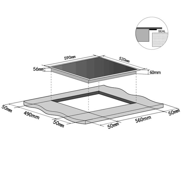 vidaXL Ingebouwde EUROKERA glazen inductiekookplaat met 4 branders