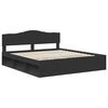 vidaXL Bedframe met hoofdeinde Zwart 200 x 200 cm Massief grenenhout