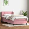 vidaXL Boxspring met matras fluweel roze 80x210 cm