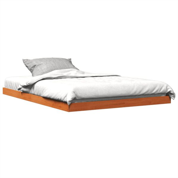 vidaXL Bedframe massief grenenhout wasbruin 140x190 cm