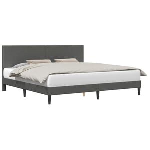 vidaXL Bedframe met hoofdeinde Donkergrijs 180 x 200 cm Katoen Stof