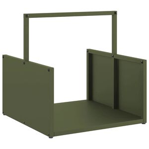 vidaXL Brandhoutrek 40x40x40 cm koudgewalst staal olijfgroen
