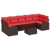 vidaXL Tuin Sofa Set 8 st 7-Aantal zitplaatsen Bruin en Rood