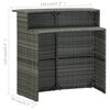 vidaXL Tuinbartafel 120x55x110 cm poly rattan grijs