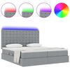 vidaXL Bed met LED-striplichten Lichtgrijs 200 x 200 cm Stof