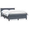 vidaXL Boxspring met matras fluweel donkergrijs 160x210 cm