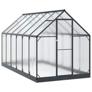 vidaXL Tuin Serre met de deur Antracietkleurig 183,5 x 363,5 x 207 cm