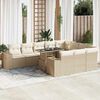 vidaXL 11-delige Tuinset met kussens poly rattan beige