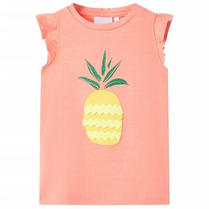 Kindershirt 92 neonkoraal