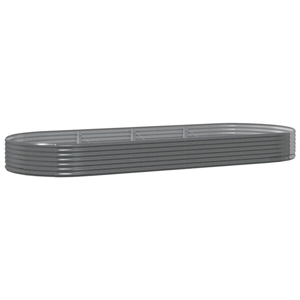 vidaXL Plantenbak 373x140x36 cm gegalvaniseerd staal grijs