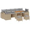 vidaXL Tuin Sofa Set met kussen met opslag 10 pcs beige en lichtgrijs