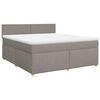 vidaXL Boxspring met matras stof taupe 180x200 cm
