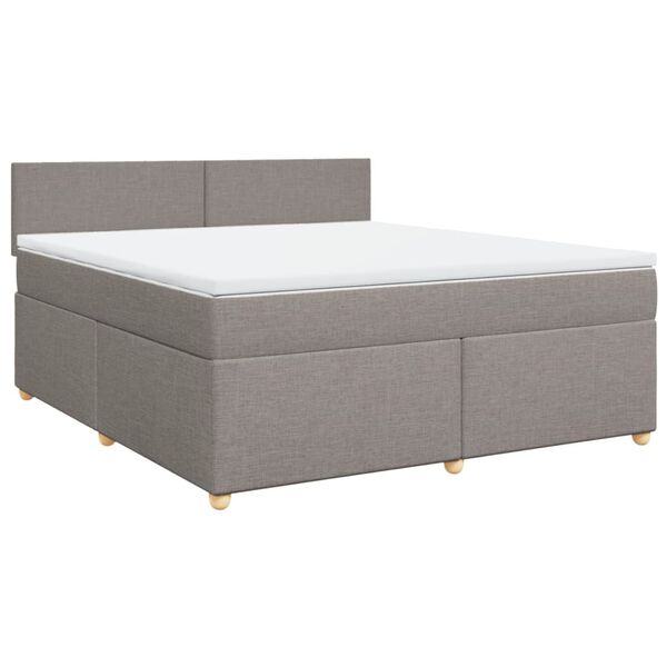 vidaXL Boxspring met matras stof taupe 180x200 cm