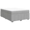 vidaXL Boxspring met matras stof lichtgrijs 160x200 cm