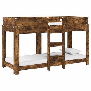 vidaXL Bunk Bed voor Kinderen Gerookt eiken 75 x 190 cm Bewerkt hout