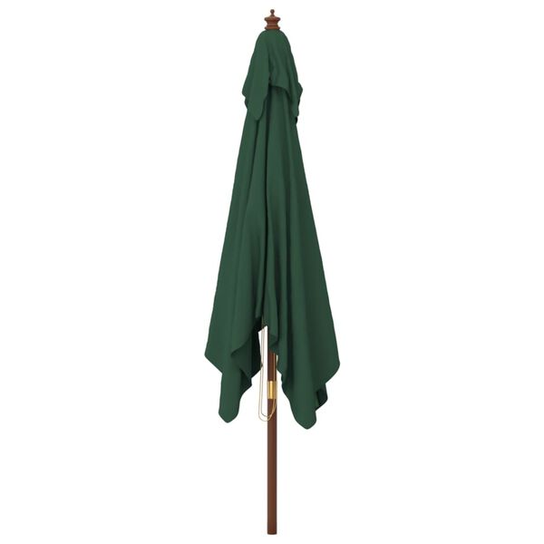 vidaXL Parasol met houten paal 300x300x273 cm groen