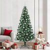 vidaXL Kunstmatig Voorverlicht Kerstboom Groen 210 cm PVC en Metaal