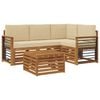 vidaXL Buiten bankenset 5 st Natuurlijk en Beige Polyester