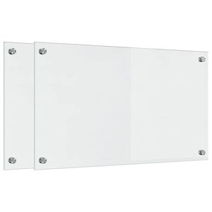vidaXL Keuken Achterwand 2 pcs Doorzichtig 70 x 40 cm gehard glas