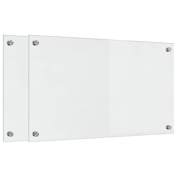 vidaXL Keuken Achterwand 2 pcs Doorzichtig 70 x 40 cm gehard glas
