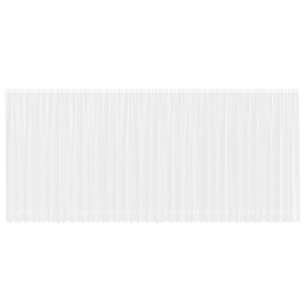 vidaXL Kantgordijn met gordijnen Bloemen Wit 245 x 900 cm Polyester