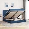 vidaXL Ottoman bed met matras en LED's 160x200cm stof blauw