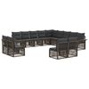 vidaXL Tuinbankenset 13 st 13-zits Grijs poly rattan