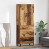 vidaXL Hoge kast met lade 2 pcs Oud Hout 69,5 x 34 x 180 cm