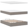 vidaXL Bed poef met matras en LED's 140x190 cm stof taupe